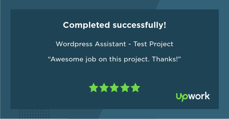 Avis 5 étoiles pour projet d'assistant WordPress